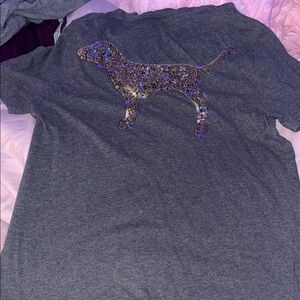 PINK bling dog shirt size S